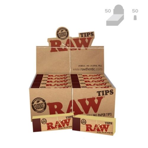 RAW Original Natural Paper Filter Tips (50/Tips, 50/Box)