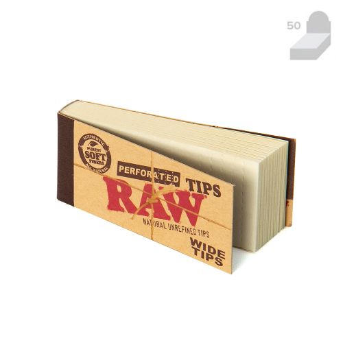 RAW Perforated Wide Tips (50/Booklets, 50/Box)