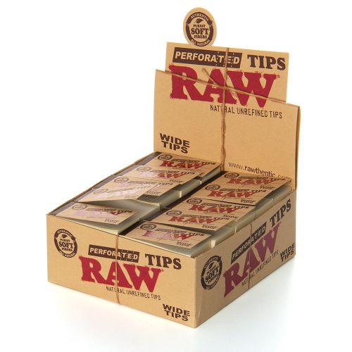 RAW Perforated Wide Tips (50/Booklets, 50/Box)