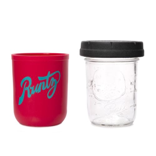 Red & Teal 8oz Runtz Mason Stash Jar by RE:STASH