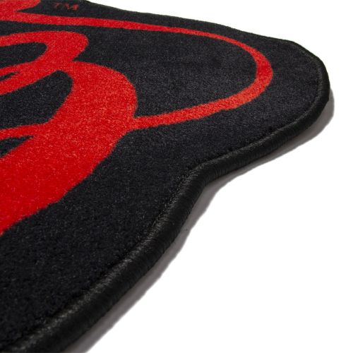 Black & Red Script Rug by Runtz