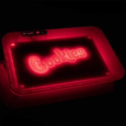Glow Tray x Cookies (Red) LED Rolling Tray by Glow Tray