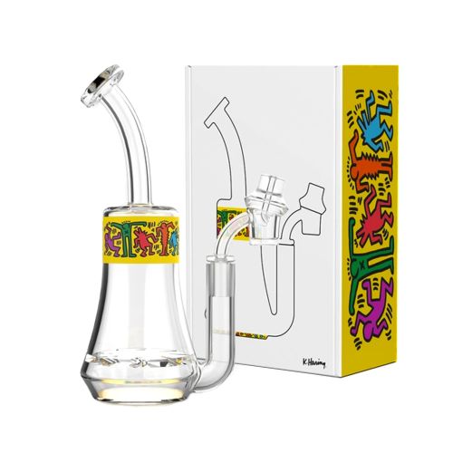 Yellow Glass Concentrate Rig by Keith Haring