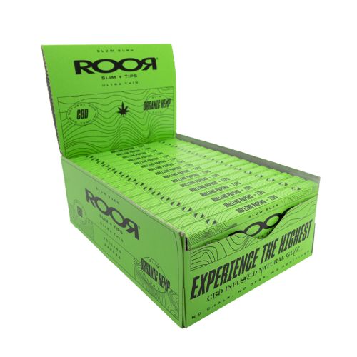 Roor CBD Gum Organic Hemp King Size Rolling Papers + Tips