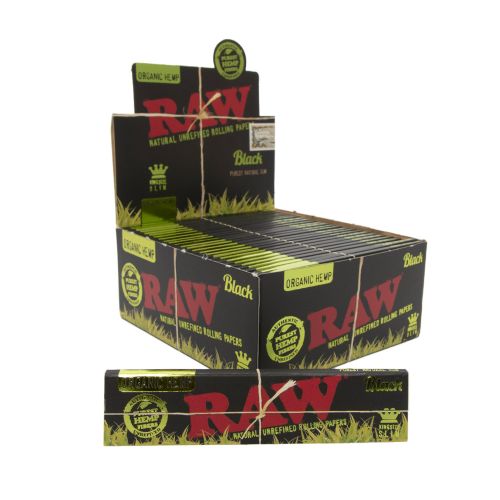 RAW Black Organic Hemp King Size Slims - Rolling Papers