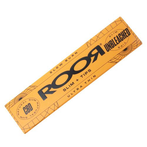 ROOR CBD Gum Unbleached Papers Slim Rolling Papers + Tips