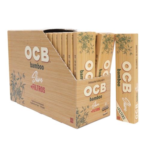 OCB Bamboo King-Size Slim Rolling Papers + Tips