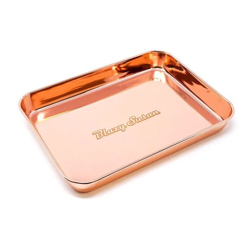 Rose Gold Stainless Steel Rolling Tray by Blazy Susan