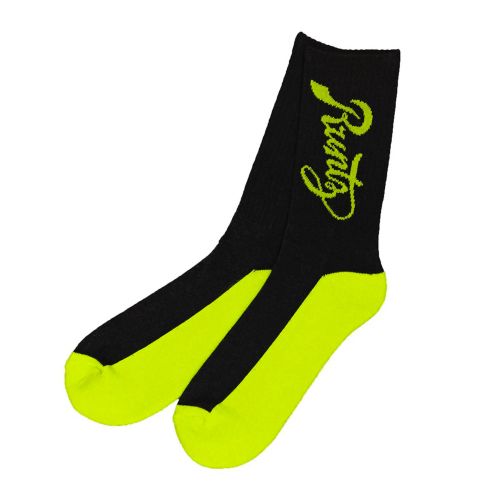 Runtz Premium Crew Socks - Black & Lime Green