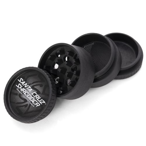 Black 4-Piece Hemp Grinder by Santa Cruz Shredder