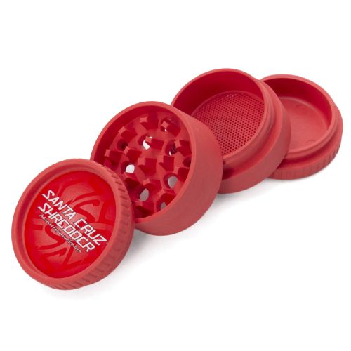 Red 4-Piece Hemp Grinder by Santa Cruz Shredder