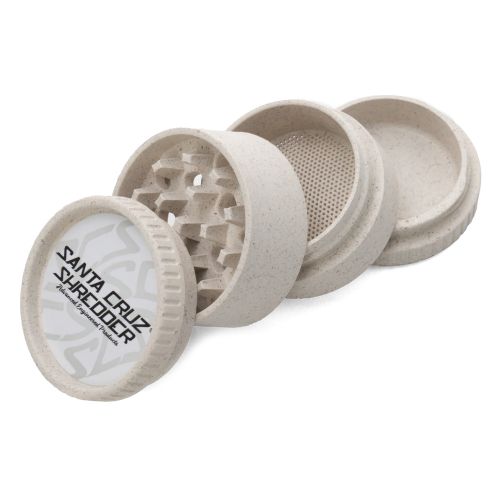 White 4-Piece Hemp Grinder by Santa Cruz Shredder