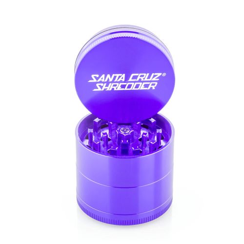 Small 4 Piece Gloss Herb Grinders by Santa Cruz Shredder- Purple