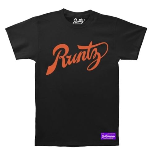 Script T-Shirt By Runtz - Black and Orange