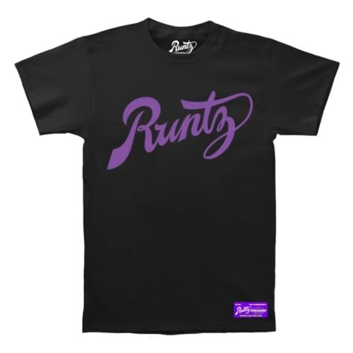 Script T-Shirt By Runtz - Black and Purple