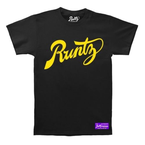 Script T-Shirt By Runtz - Black and Yellow