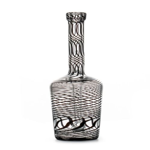 Small Black Stripes Custom Henny Bottle Dab Rig 10mm by iDab Glass