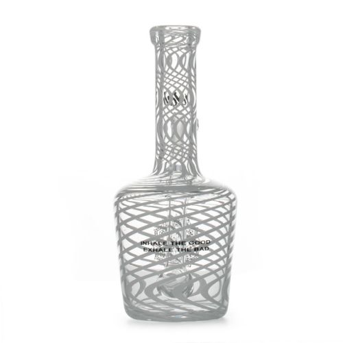 Small White Stripes Custom Henny Bottle Dab Rig 10mm by iDab Glass