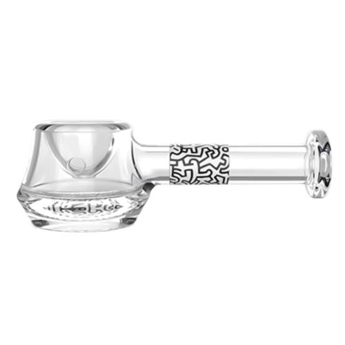 Black & White Glass Spoon Pipe by Keith Haring