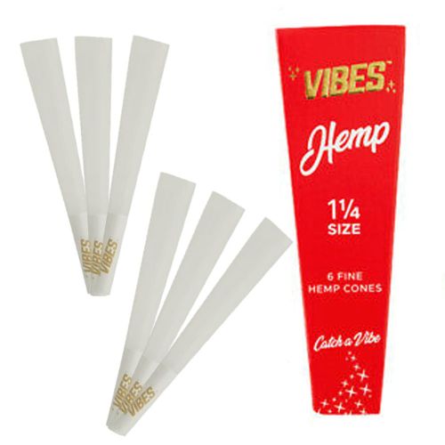 Vibes Cones Coffin Pack 1 ¼ Size Hemp (Red)