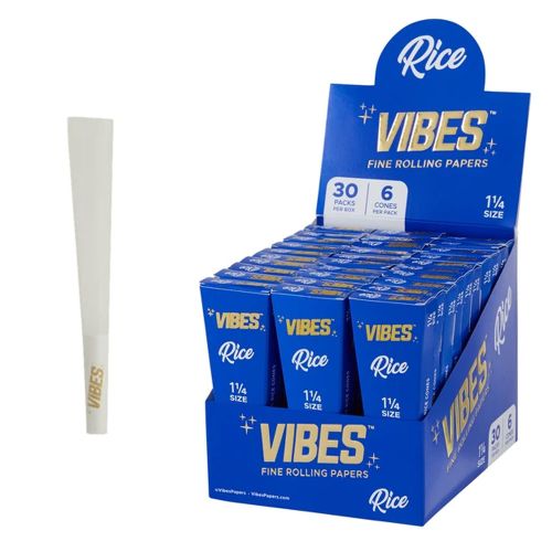 Vibes Cones Coffin Pack 1 ¼ Size Slim Rice (Blue)