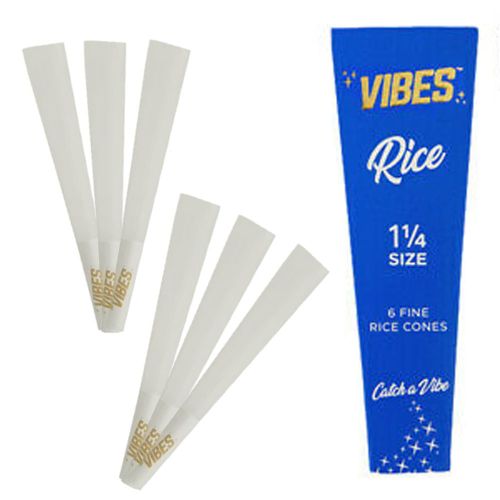 Vibes Cones Coffin Pack 1 ¼ Size Slim Rice (Blue)