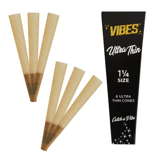 Vibes Cones Coffin Pack 1 ¼ Size Ultra Thin - Black