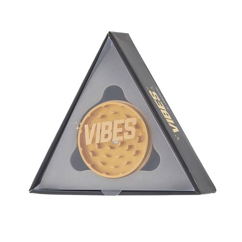 Gold Aluminium 2 Piece Herb Grinder by Vibes x Aerospace