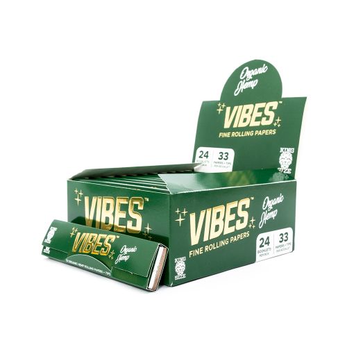 Vibes Organic Hemp King Size Slim Papers with Tips