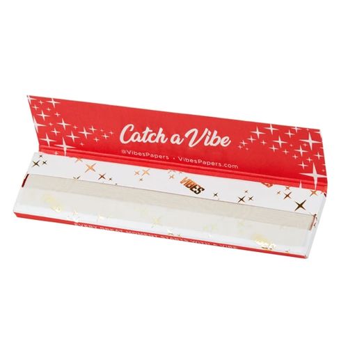 Vibes King Size Slim Rolling Papers - Hemp (Red)