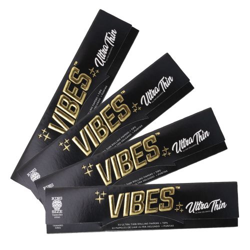 Vibes Ultra Thin Rolling Papers King Size with Tips 