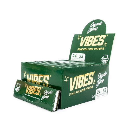 Vibes Fatty Rolling Papers with Tips Organic Hemp