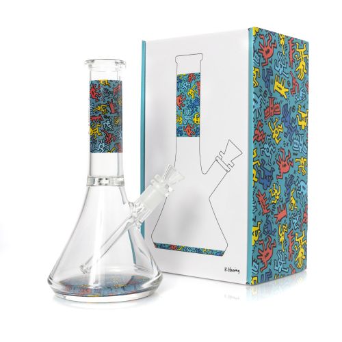 Blue Glass Water Pipe by Keith Haring