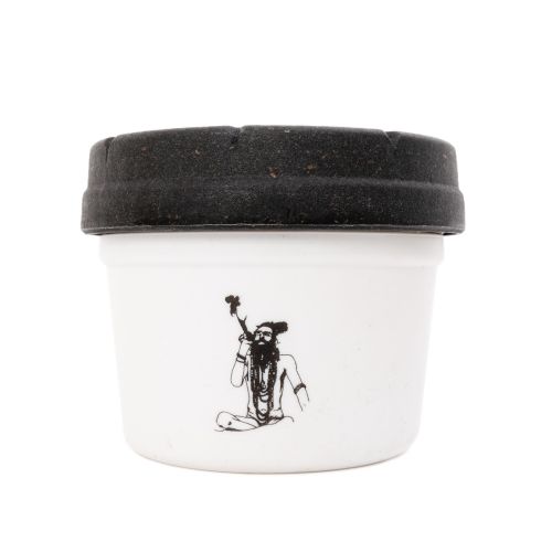 White & Black 4oz Pure Sativa Sadhu Mason Stash Jar by RE:STASH