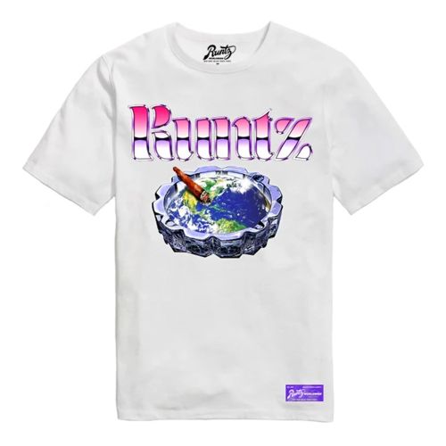 Globe Tray T-Shirt By Runtz - White