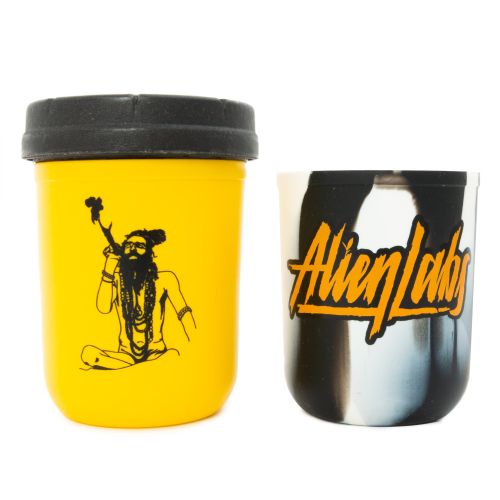 Pure Sativa x Re:Stash Sadhu 8oz Mason Stash Jar in Yellow