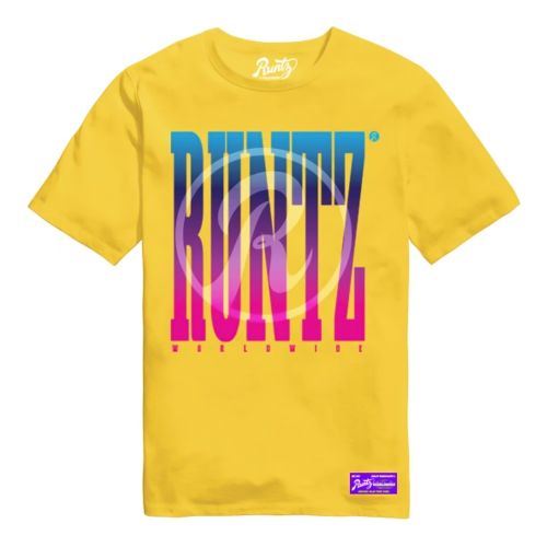 R Logo Worldwide T-Shirt By Runtz - Yellow