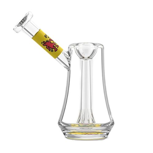 Yellow Glass Bubbler by Keith Haring