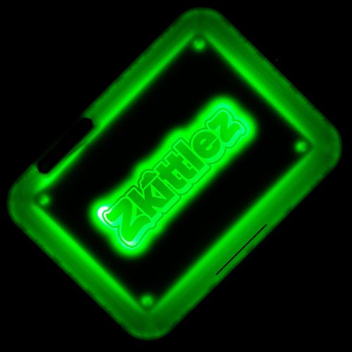 Zkittlez (Green) LED Glow Rolling Tray by Glow Tray