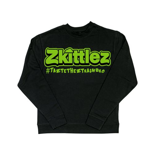 Official Zkittlez Taste The Z Train Neon Green Crewneck Sweater