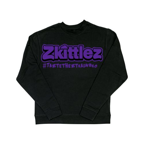 Official Zkittlez Taste The Z Train Purple Crewneck Sweater