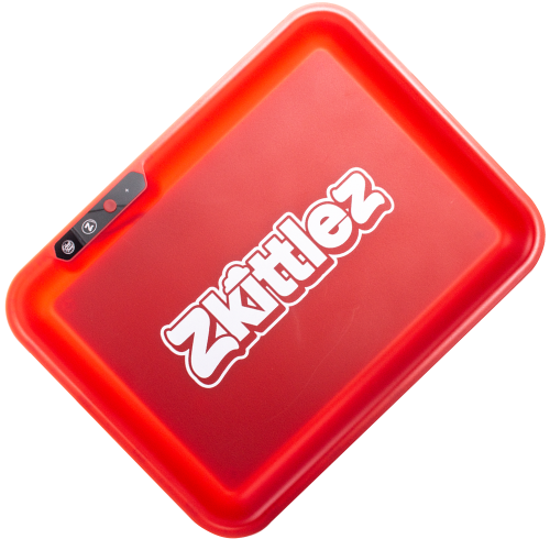 Zkittlez (Red) LED Glow Rolling Tray by Glow Tray