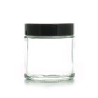 4oz 120g Clear Glass Container Jar with Black Lid