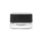 5ml Clear Glass Square Concentrate Jar with Black Lid