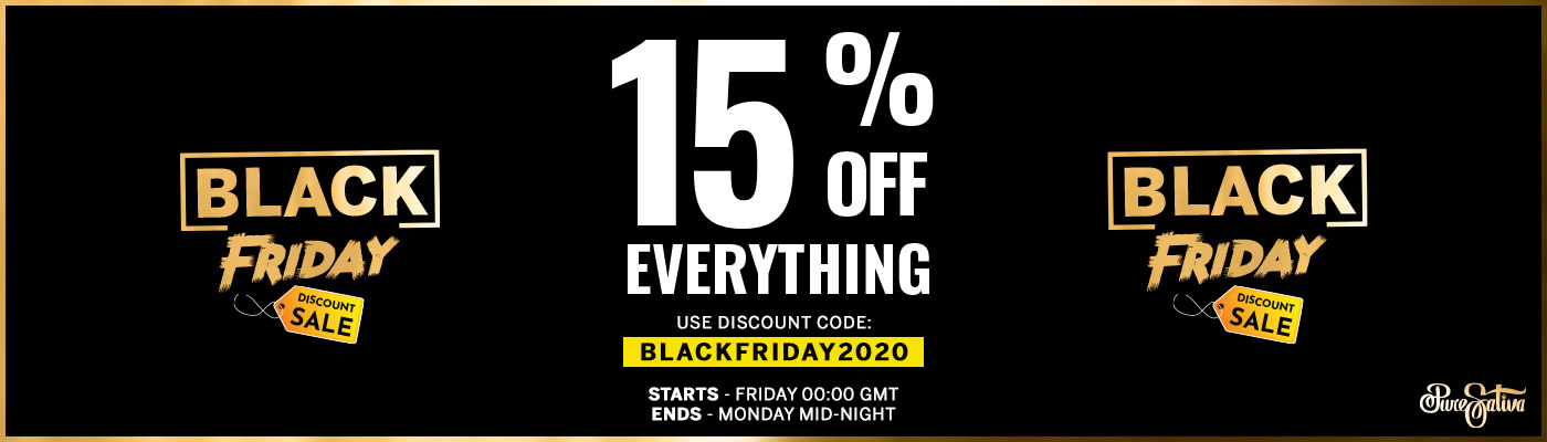 Black Friday at PureSativa – 15% off ALL Retail Orders – Sitewide!