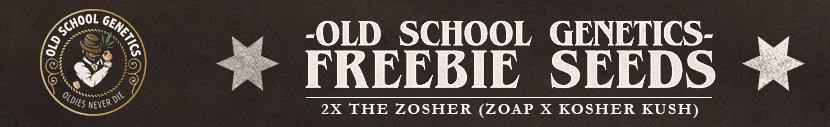 Old School Genetics buy Kosher Popz, Black Cherries or Velvet Kosher and get 2x The Zosher (Zoap x Kosher Kush)
