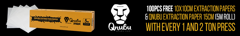 Free 100pc pack 10x10cm Extraction Papers and 15cmx5m Extraction Paper Roll With Every 1 And Two Ton Press by Qnubu