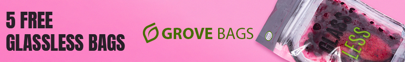 Retail Only: Buy any Grove Bags product and get 5x Glassless Grove Bags for free