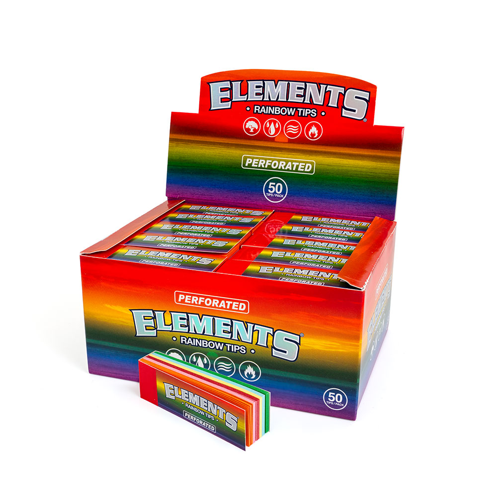 Rainbow Perforated Rolling Tips by Elements Wholesale