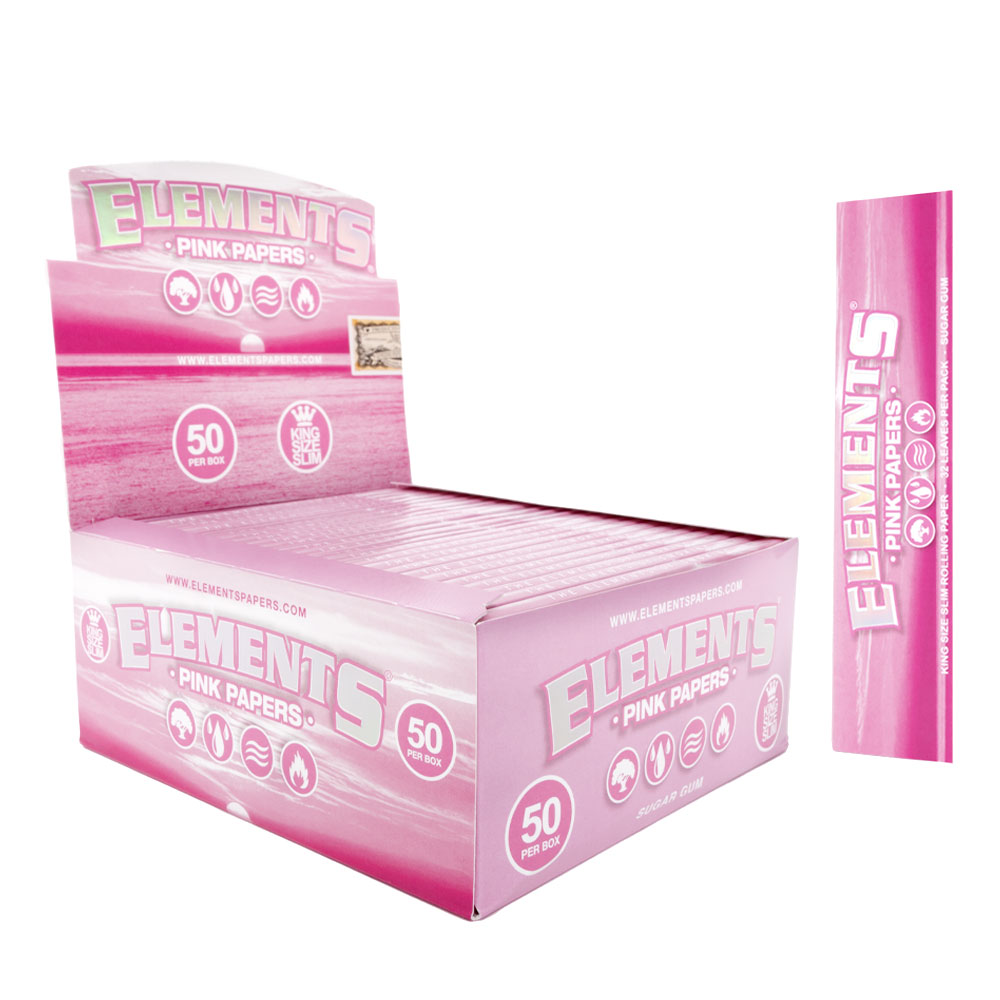 Pink Papers King-Size Slim Rolling Papers By Elements Wholesale